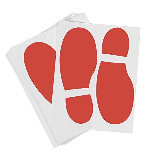 18 Pairs 36 Prints Colorful Kids Size Shoes Footprint Stickers Footprint Decals for Office School Floor Wall Stairs to Guide Directions, 6 Colors