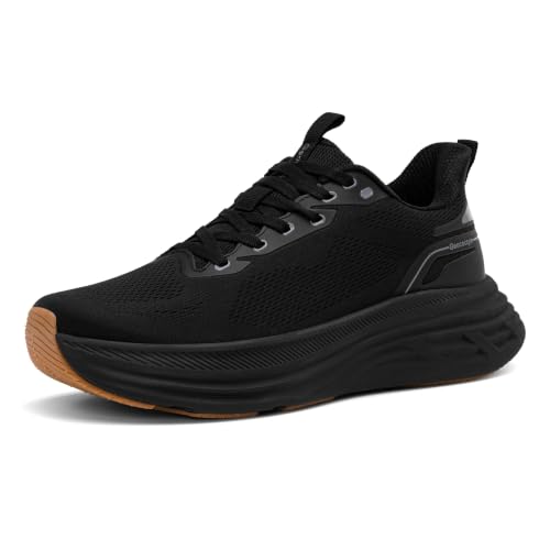 Geococcyx Men's Slip On Wide Walking Shoes, Breathable Double-Layer Jacquard Fashion Sneakers, Tennis Cushioned Athletic Trainers for Gym, Running, Workout, Travel Black Size 11.5 by Geococcyx - Used condition - US$48.49