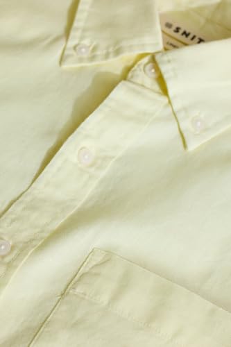 Image of SNITCH Men Casual Shirt | Slim Fit Full Sleeve Button-Down Collar Solid Design | Premium Cotton Linen Blend & Breathable Fabric for Office, Semi-Formal & Everyday Wear