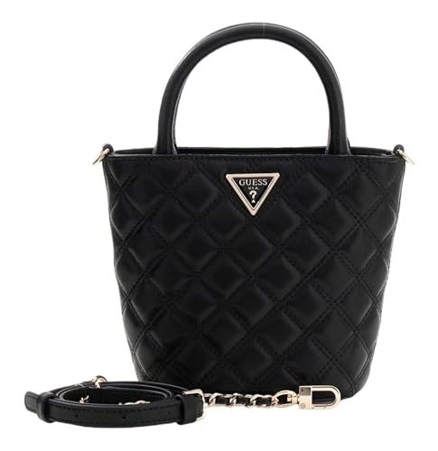 Sac à épaule GUESS Giully II Mini Tote noir et beige chic - 5