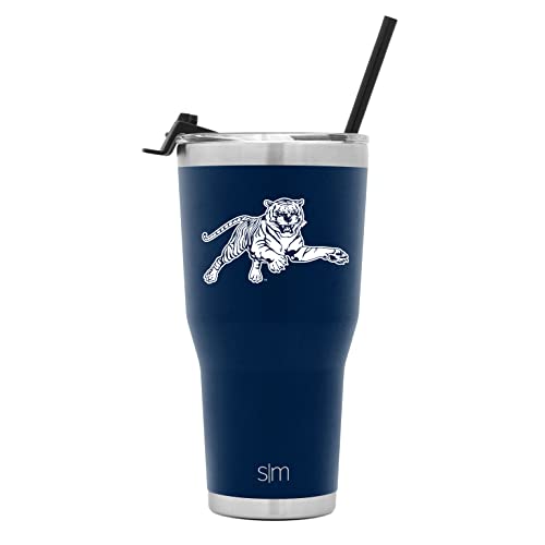 Simple Modern Officially Licensed Collegiate Jackson State Tigers Tumbler with Straw and Flip Lid | Insulated Stainless Steel 30oz Thermos | Cruiser Collection | Jackson State University