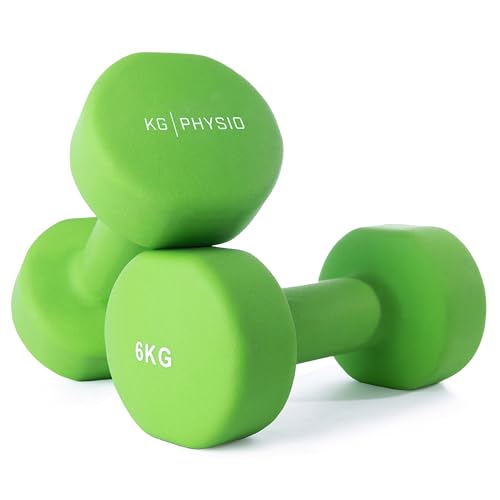 KG PHYSIO Neopren Hanteln Set - Inkl. Fitnessposter mit 32 Übungen,...