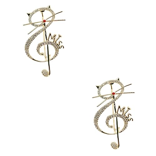 Broche note de musique guitare dorée LIFKOME avec zircon pour écharpe femme