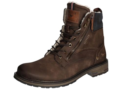 MUSTANG Herren Stiefelette warm gefütterter Schnürboot Reißverschluss 4157-609, Größe:43 EU, Farbe:Braun