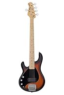 StingRay5 in Vintage Sunburst Satin finish with Black pickguard, left-handed Basswood Body with Maple neck and fretboard Equipped with a Sterling by Music Man designed Ceramic pickup and 2-band Active preamp: volume, treble, bass All Sterling by Musi...