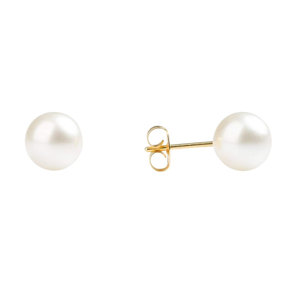STUDEX Sensitive White Pearl Stud Earrings | Hypoallergenic and Nickel Safe for Sensitive Ears | Gold Plated Posts | High Fashion Earrings for Women and Men