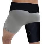 Beugo Groin Bandage Men and Women for Thigh, Adjustable Compression Wrap for Hip, Hamstring, Thigh (L/XL, Black)