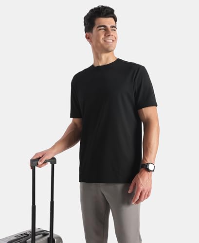 Image of Jockey AM74 Men Microfiber Fabric Round Neck Half Sleeve Activewear T-Shirt with StayFresh Treatment