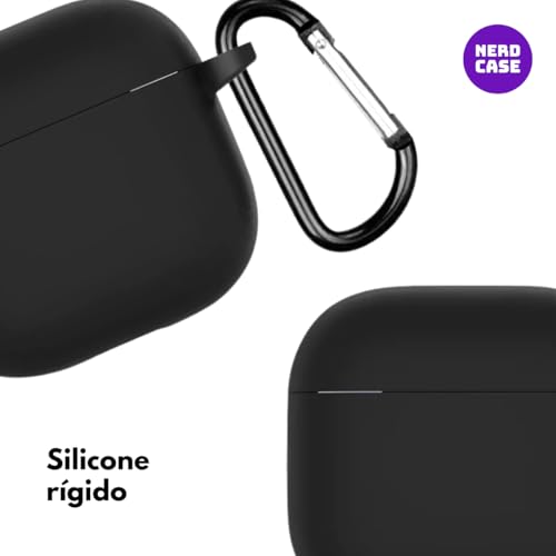 NERDCASE, Case, Capa Protetora Silicone Premium, Compatível com AirPods 4, Preta