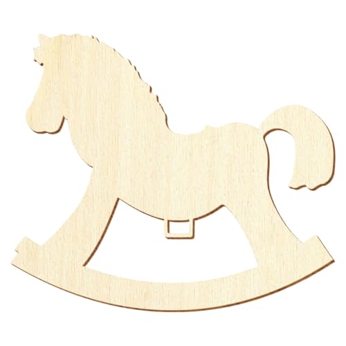 Caballo balancín de madera V2-3-50 cm, decoración para manualidades, tamaño: 36 cm, pack con:100 unidades