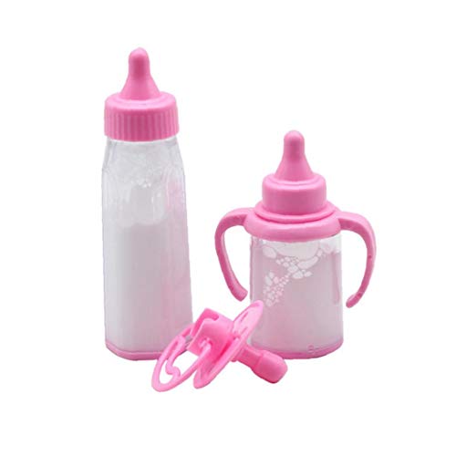 GGOOD Simulation Mini-Baby-Flasche kreativer Plastik Micro Baby Doll Flasche Schnuller 18 Zoll Puppe bewegliche Milchflasche Modell Baby Doll Zubehör für Kinder 3pcs Cover