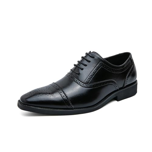 Mens Business Shoes Lace up Breathable Comfortable Dress Shoes for Evening Uniform Wedding Party School