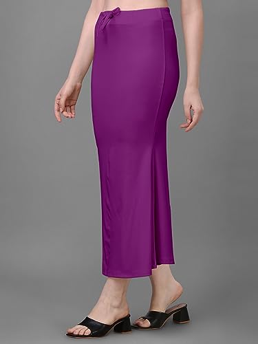 Image of Women's Saree Shapewear Petticoat, Cotton Blend Stretchable Mermaid Skirt, High Waist Tummy Control, Smooth Curve Fit with Adjustable Drawstring