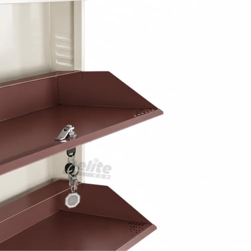Image of DELITE KOM AIRO 24 inch 5 Shelf Metal Shoe Rack Wall Mounted for Home with Lock | Air-Vent Panels Keep Shoes Odour-Free | Holds 15 Shoes or 25 Slipper Pairs | 1Yr Warranty | 67x24x5 Ivory Coffee | DIY