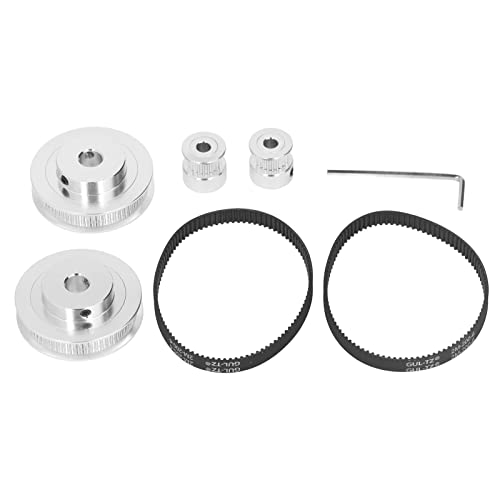 SEAFRONT 2 Set Synchronous Wheel Stepper Motor Pulley Kit Aluminum Timing Pulley with 2PCS Length 200mm Width 6mm Belt f