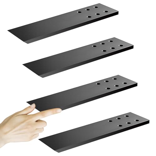 Image of Hidden Granite Countertop Support Brackets 4 Pack 12" L x 2.5" W,3/8" Thick Heavy Duty Counter top Brackets,Flat Black Wall Mount Support Countertop Overhang Support for Quartz, Wood, Concrete,Island