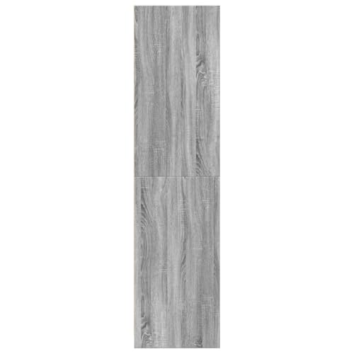 Armario gris Sonoma de 80x50x200 cm en madera de ingeniería para almacenamiento de ropa 7