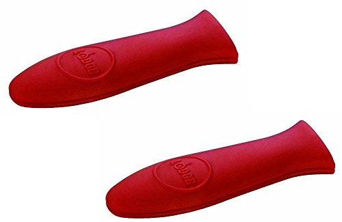 Image of Lodge Silicone Hot Handle Holder - Dishwasher Safe Hot Handle Holder Designed for Lodge Cast Iron Skillets 9 Inches+ w /Keyhole - Reusable Heat Protection Up to 500 - Red (Pack of 2)