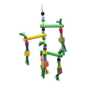 Angoily Wooden Toy Bird Swings Bird Chewing Toy Bird Toys Birds Toys Parrot Climbing Toy Wooden Swing DIY Parrot Toys Parrot Swing Climbing Toys Cockatiel Toys Ladder to Climb