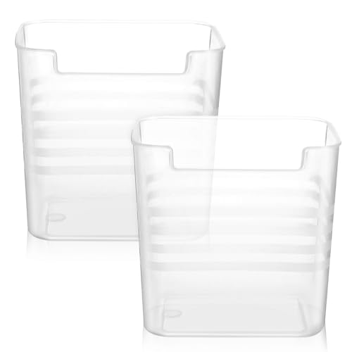 Zerodeko 2-Pack Refrigerator Storage Boxes 4.52X4.13X3.93In Translucent Fridge Side Door Organizer Bins for Kitchen Essentials and Vertical Space Expansion