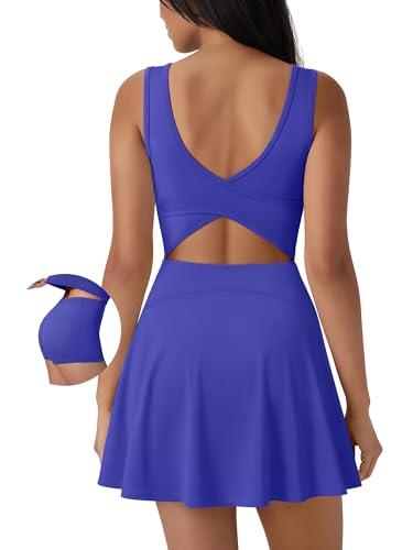 SUUKSESS Tennis Dress with Shorts Underneath Easy Peasy Athletic Dress