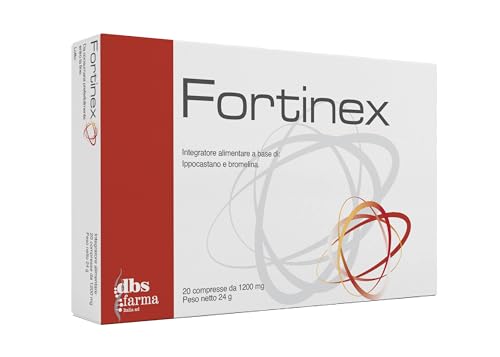 FORTINEX - Bromelina Forte drenante con Ippocastano - Gambe Gonfie e Pesanti - Anticellulite, Microcircolo e Antinfiammatorio - Made in Italy