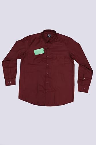 Image of Cotton Blend Formal Shirt for Men | Full Sleeve, Regular Fit, Button Down, Palin & Stylish Collared Neck | Breathable Lightweight Fabric for Office, College Meetings & Gathering