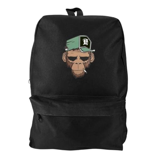 Mochila Bolsa Masculina Escolar Preta Basica Com Ziper Macaco
