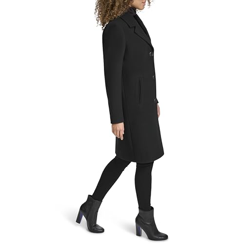 Kenneth Cole Women's Notch Collar Fly Front Single Breasted Topcoat3
