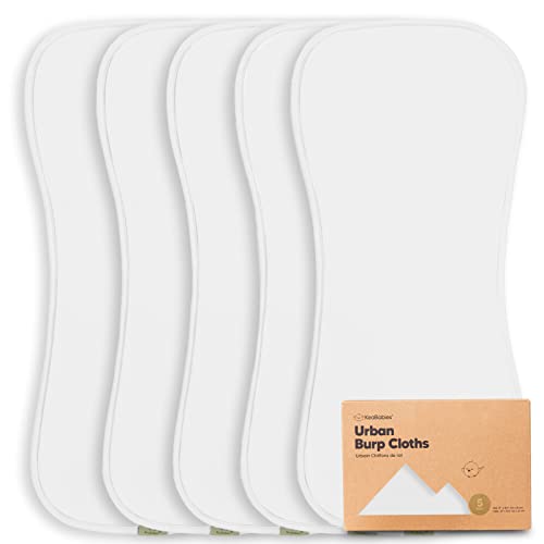 Paños orgánicos para eructos para bebés y niñas- Paquete de 5 eructos Ultra absorbentes - Toalla Recien Nacida - Trapos de escupir Leche - Babero Burpy para Unisex, Niño, Niña (Soft White)