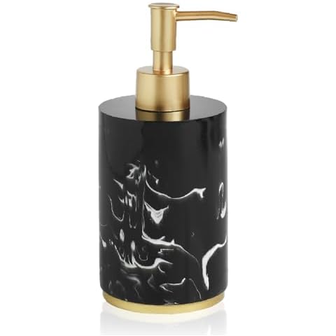 Hand Soap Dispenser, 16.9 oz Countertop Hand Lotion Pump Bottles, Lotion Container, Refillable Liquid Hand Soap Jar, Resin Shower Dispensers for Bathroom, Kitchen (Black) Cover