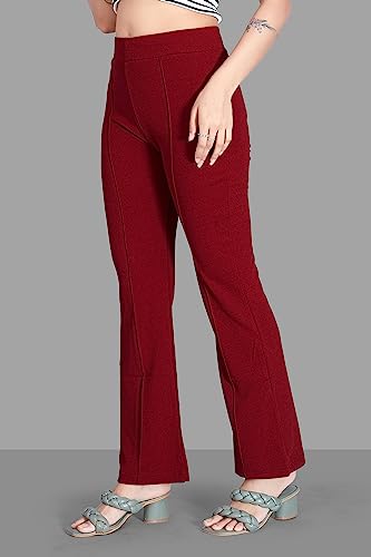 Image of Women's High Waist Bell Bottom Trouser, Elastic Flared Bootcut Pants