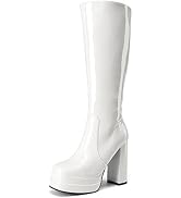 DREAM PAIRS Women's Platform Heeled Knee High Boots, Long Chunky Tall Boots for Fall