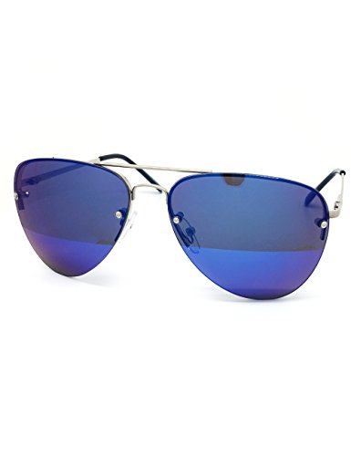 1398 Premium Teardrop Rimless Mirror Metal Aviator Sunglasses Womens Mens3