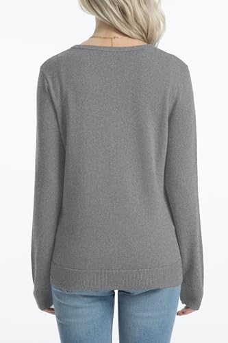 Image of QUALFORT Women's 100% Cotton Lightweight Cardigans Long Sleeve Knitted Button Down Sweater