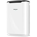 Okaysou Air Purifier with Washable Ultra-Duo 2 Filters, Medical Grade H13 True HEPA, 5-in-1 Cleaner Odor Eliminators for Pets Smokers Dust Pollen VOCs for Large Room, 500 Sq Ft (White)