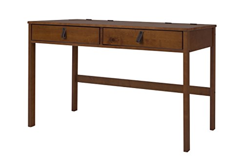 Memomad Schreibtisch Bali Karamell 120cm - Computertisch aus Massiv Holz Kiefer mit 2 Schubladen und 2 Aufbewahrungsnischen - Praktischer Büro Tisch mit hochwertiger Fertigstellung Cover