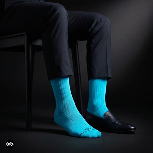 Image of DYNAMOCKS Men's and Women's Combed Cotton Crew Length Socks (Pack of 1, Multicolour) (Size UK 7-12)