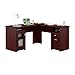 Bush Home Cabot 60W L Shaped Computer Desk with Storage in Harvest Cherry, 60-inch Corner Table with Drawers for Home Office Workspace