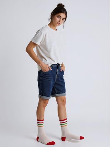 Womens Socks 80% Cotton Mid Calf Socks for Women-3 Pairs Pack4