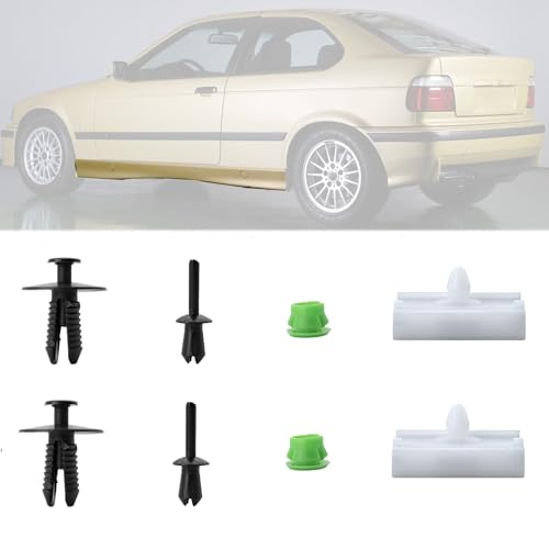 ZINGKING 20 Sätze Seitenschweller Clips Kit Zierleisten Kompatibel mit 3er E32/E36/ E46/ E90/ E91 51711932996/51118174185 / 5111014103