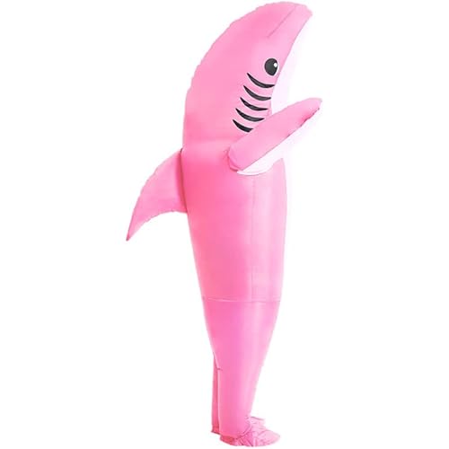 IHGYT Inflatable Shark Costume Air Blow up Jaws Jumpsuit Fancy Dress Funny Carcharias Suit for Cosplay Party