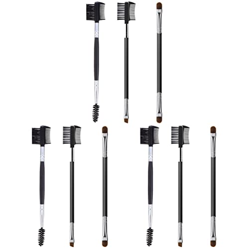 minkissy 3sets Double-ended Makeup Brush Set Brow Lamination Supplies Portable Eyebrow Comb Beauty Tool Brow Filler 3pcs*3