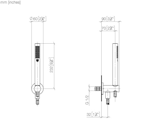 Dornbracht 27802660-990010 - Juego de regadera de mano con soporte de pared integrado, platino oscuro mate miniatura 3