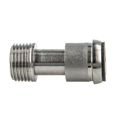 tecuro Heizkörper Ausgleichstülle mit Eurokonus x 1/2 Zoll (DN15) Aussengewinde, temperaturbeständig bis 110 °C, max. 7 bar, Messing vernickelt