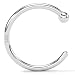Body Candy Solid 14k White Gold Nose Hoop 20 Gauge 1/4"