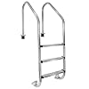 XtremepouwerUS 3-Step Swimming Pool Ladder, Non-Slip Steps Ladder, In-Ground Stainless Steel Step for Indoor/Outdoor Pool, Easy Assembly and Climbing (3 Step)