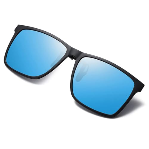 Image of Polarized Flip Up Clip On Sunglasses over Prescription Glasses for Men Women TR90 Frame Spring Clips