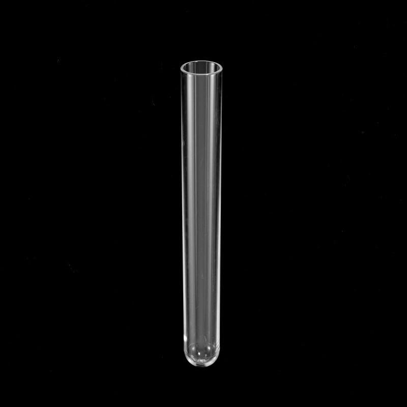 200Pcs/Pack 12x100mm Transparent Laboratory Clear Plastic Test Tubes Vials with Push Caps School Lab Tools