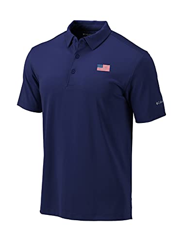 Polo Columbia para hombre con logo de bandera estadounidense y tecnología Omni-Wick